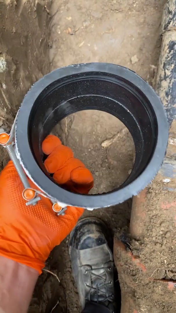 Plumbing repair work in progress