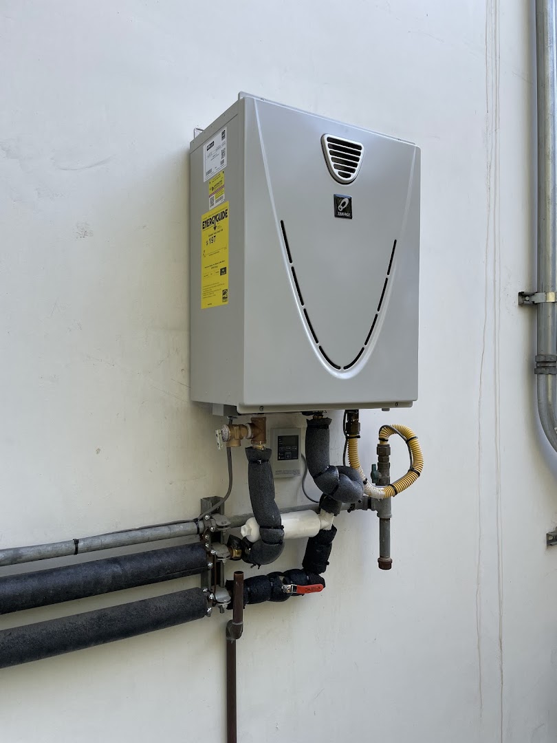 Tankless water heater unit installed by John Castro Plumbing