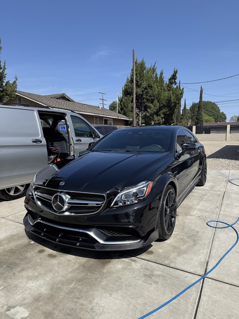 Black Mercedes-AMG freshly detailed by Johnny's Mobile Detailing, San Fernando Valley