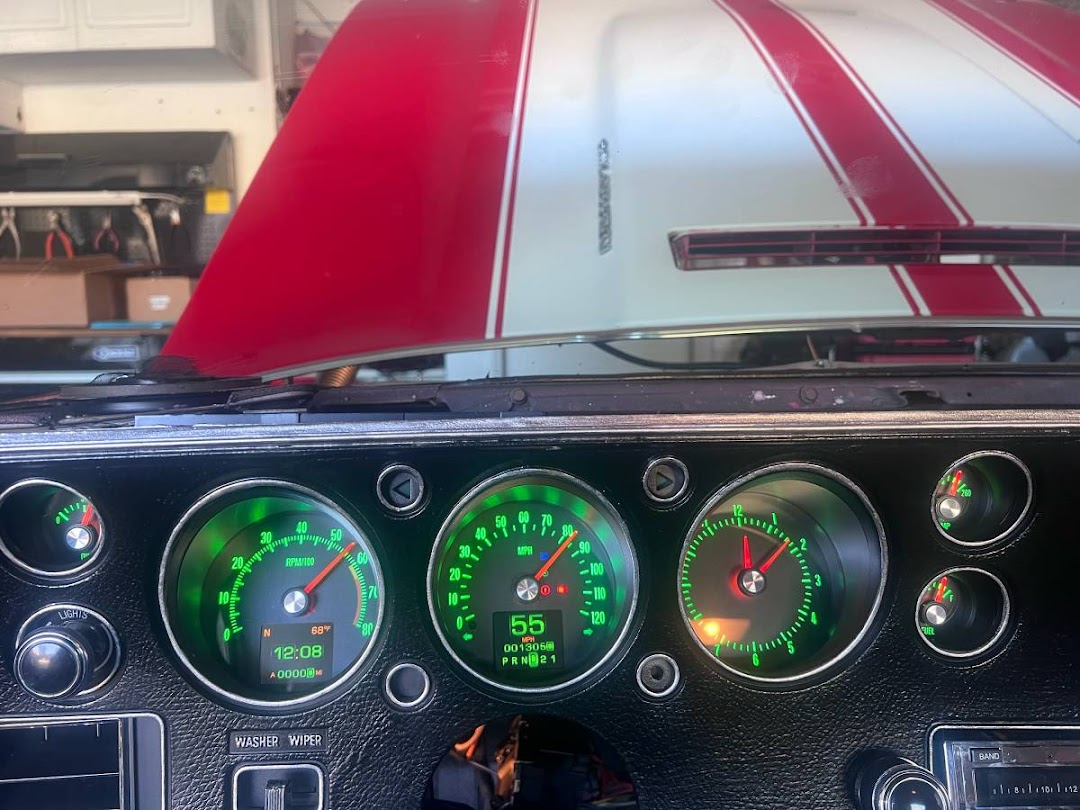 Classic car undergoing mobile service in Anaheim