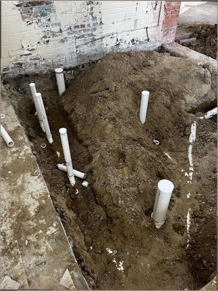 Plumbing pipe work in progress